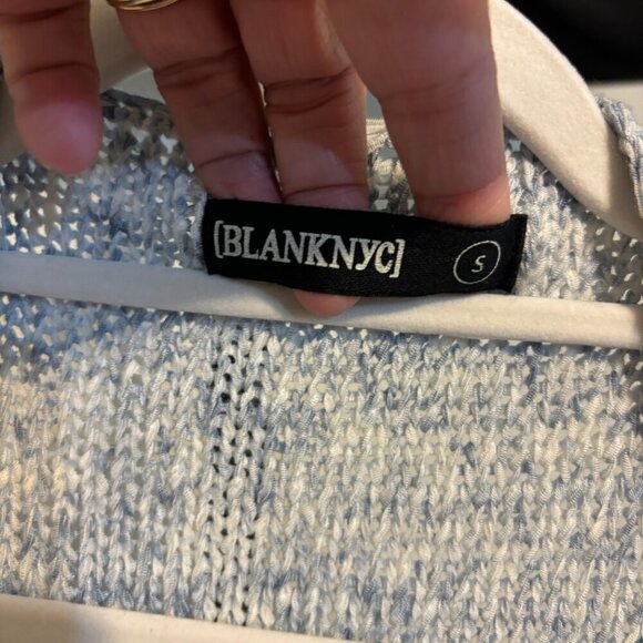 BlankNYC Blue Fringe Sweater Cardigan - Picture 4 of 12